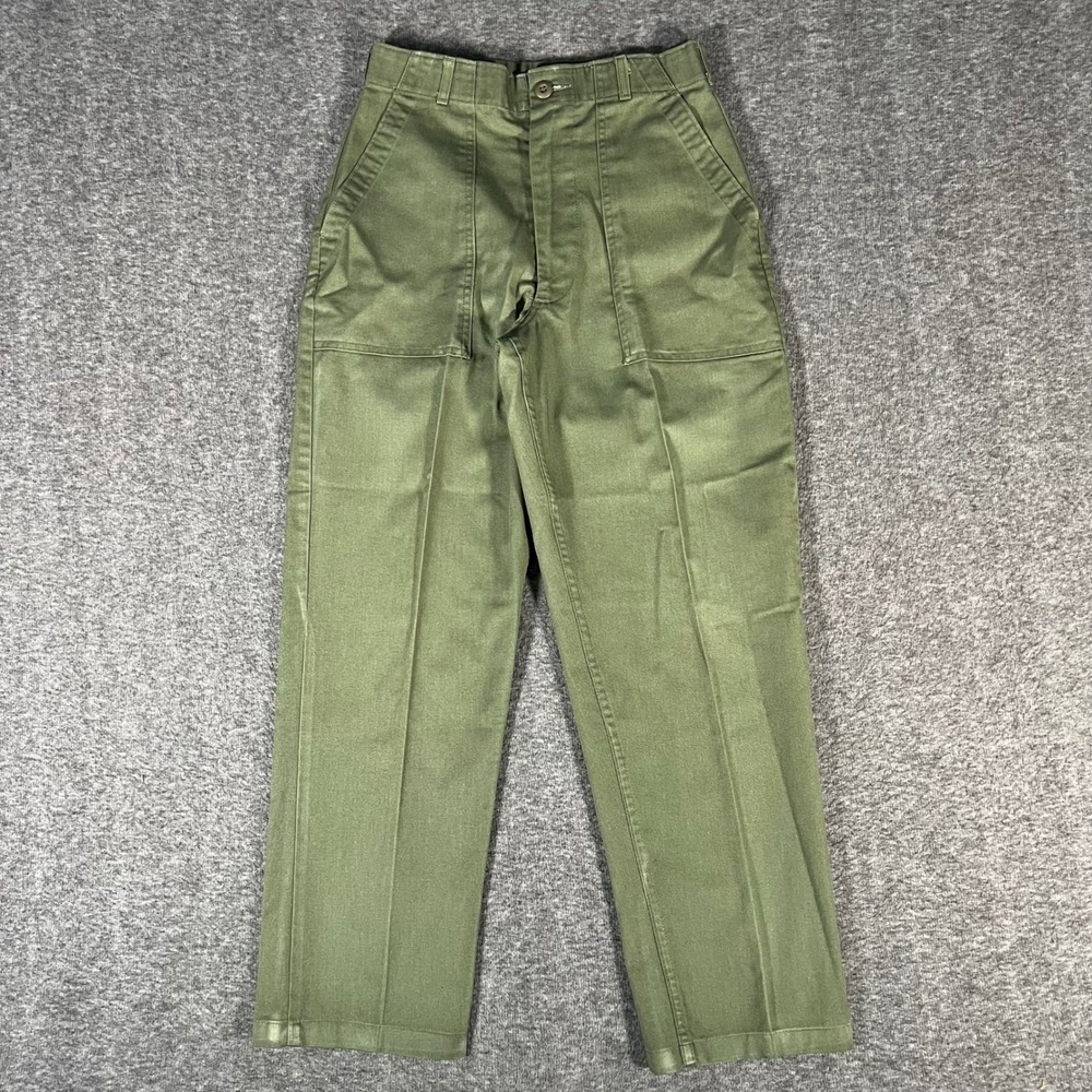 Vintage 1983 US Military OG-507 Utility Trousers Baker Pants Olive Green 30x29